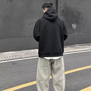 W10446-P55 网图现货 新款半拉链上衣潮百搭宽松美式重磅连帽卫衣图片