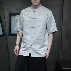 风大好河山2026夏季新款五分袖休闲大码衬衫A021-CS7098-P70，男装T恤，电商A021