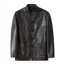 BAMJ-7002钱塘2020-2春秋季新款商务休闲中年男士夹克外套P117，男装皮衣，钱塘207-2