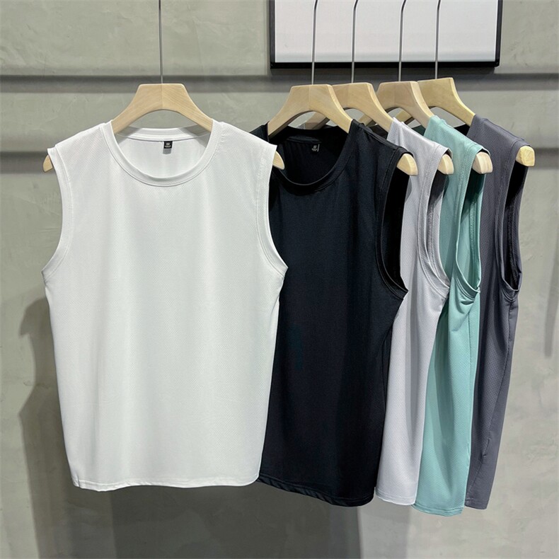 夏男冰丝T恤一级鸟眼背心无袖T恤衫大码M-5XLBX46P9，男装背心/马甲，星座1013-1