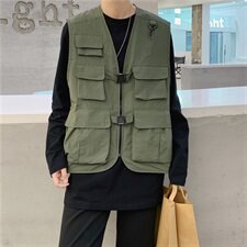 秋港风情侣工装马甲背心街头潮牌外套男女大码夹克M2003，男装背心/马甲，星座1008