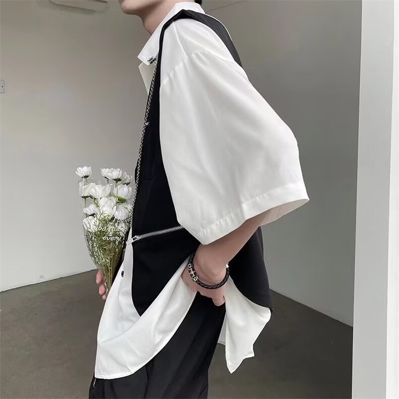 男百搭新款潮流夏季衬衫原宿纯色ins文艺C608P46,男装衬衫,星座1116-2