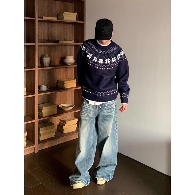 水洗直筒阔腿牛仔裤男女覆古休闲百搭裤NA34-P57,男装牛仔裤,星座208-5