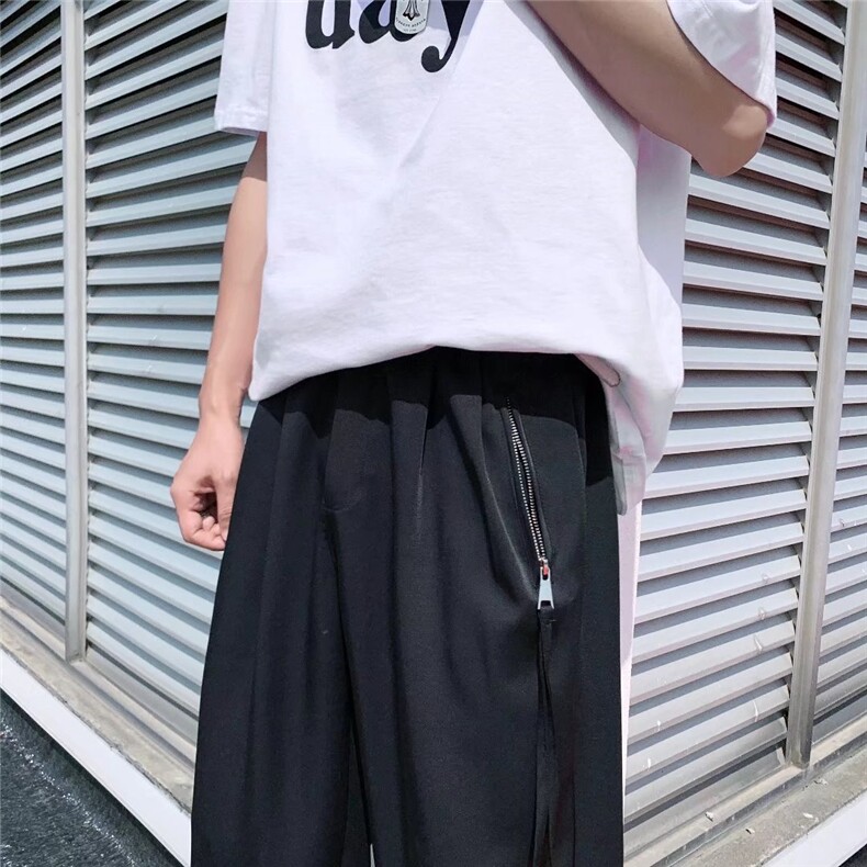 春夏休闲裤男直筒垂感ins潮牌港风西装布K2983P35,男装休闲裤,星座1116-2