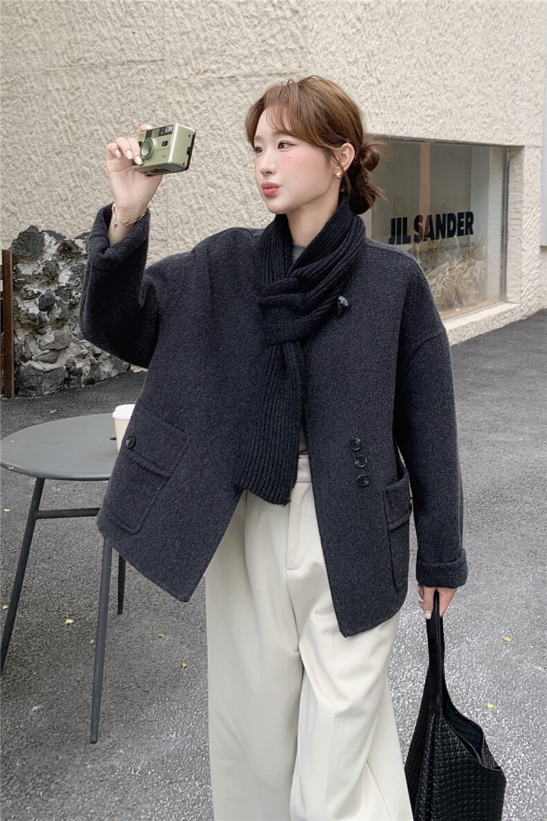 复古高级感毛呢外套女冬季2025新款韩系气质时髦减龄超火羊毛大衣,女装毛呢外套,慧尚2-185