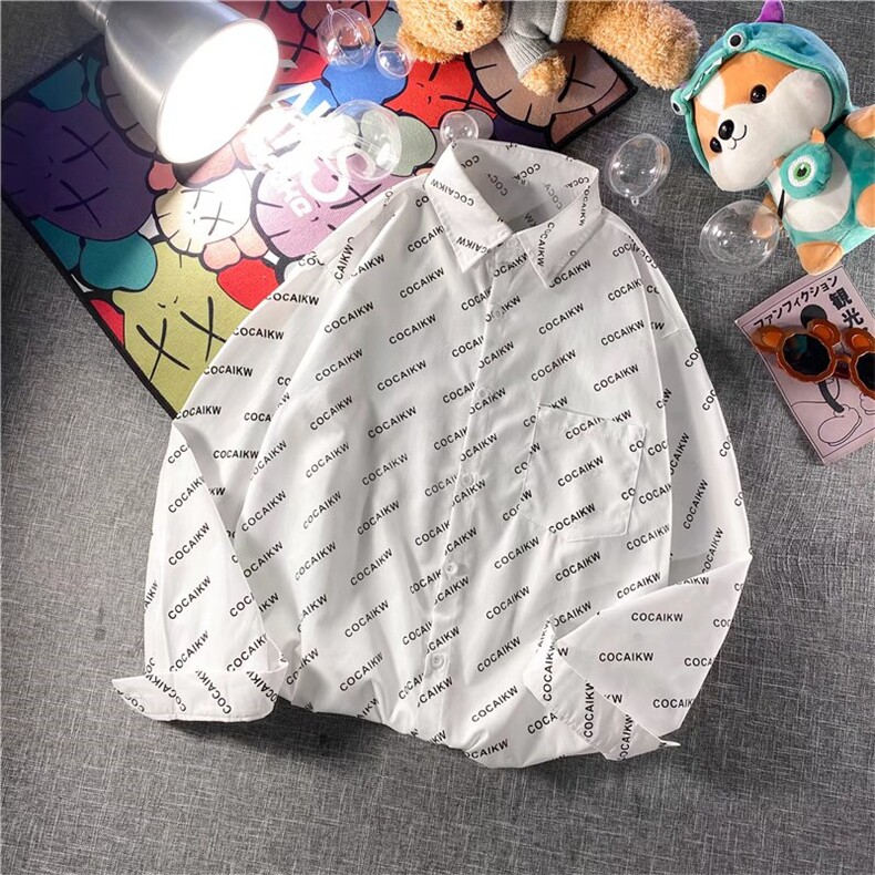 长袖衬衫春款男港风潮流W1063P35图片