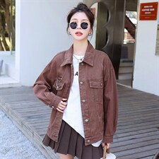 粉色牛仔春秋女2025新款青春减龄甜美学院风宽松半身裙，女装牛仔外套，意芙