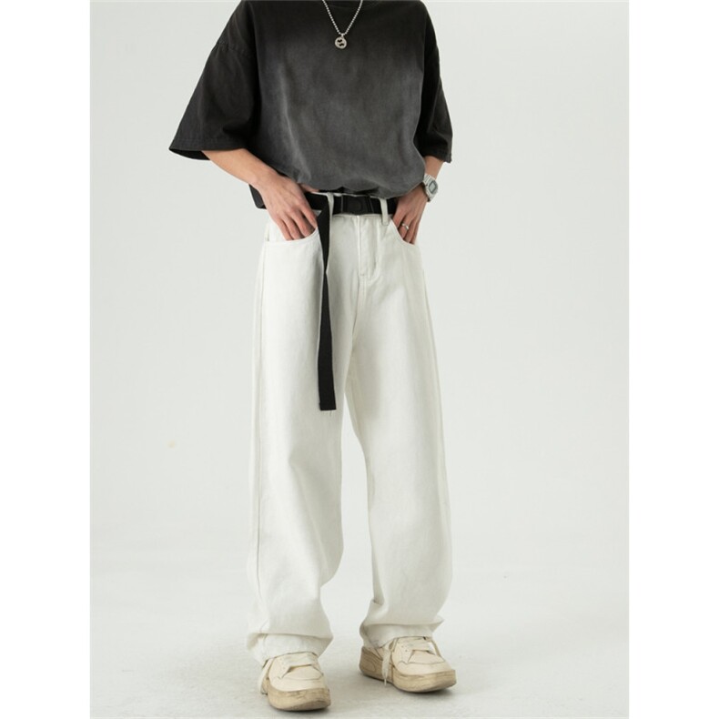 美式高街自带腰带高品质宽松阔腿牛仔裤809B-CK32-P55控78,男装牛仔裤,星座809B（原星座805）