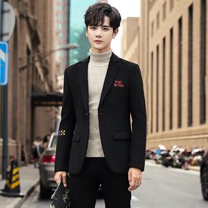 秋冬西装领男毛呢外套社会小伙店主风毛呢夹克青春N7601-P120图片