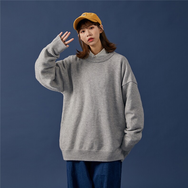 1港风宽松中性情侣潮流纯色大码M-5XL毛衣男外套7979P45加绒P55,男装针织衫/毛衣,星座226-2