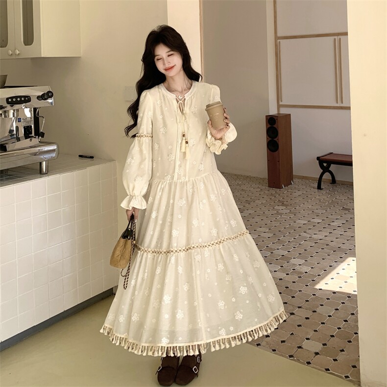 26春新款现-波西米亚风显瘦气质款流苏长裙2627-P190K308,女装连衣裙,2B190