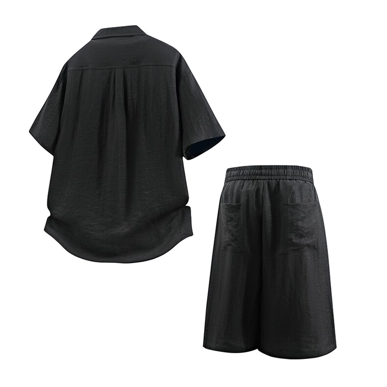 特批58夏季新款老钱风极简休闲百搭双口袋休闲套装TZ9088,男装休闲套装,电商A128