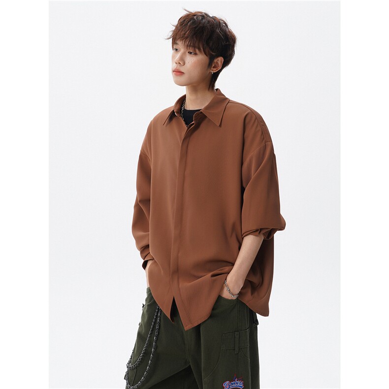 长期有货男女同款多色韩味冰丝长袖衬衫防晒7636-40,男装防晒衣,电商A059