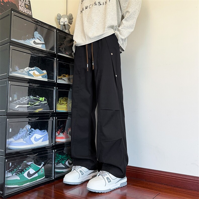 工装机能褶皱冲锋裤子男秋季新款设计感美式伞兵休闲裤Z2505-P45图片