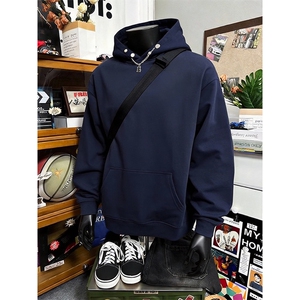 抖音得物品质二开26春装美式高街重磅廓形两粒扣连帽卫衣CM22图片