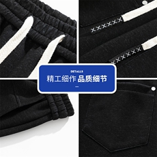 男士休闲裤春季潮流百搭直筒阔腿裤子抽绳运动卫裤Q29177-P45，男装休闲裤，星座610（原A335）