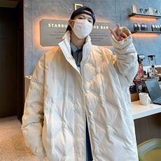 黑色菱形格棉服棉衣外套男冬季cleanfit短款美式高街M6133/特P83，男装棉衣，电商D202-1