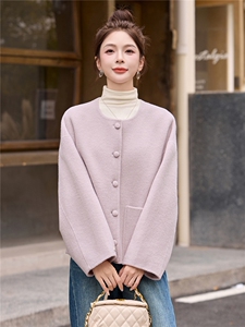 双面绒大衣短款女图片
