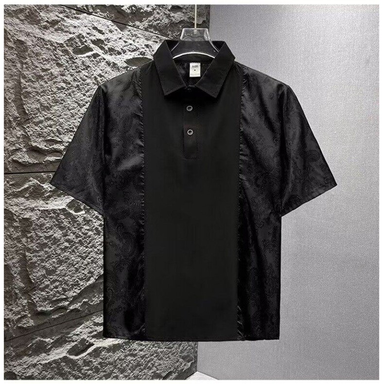 M433-P35翻领短袖polo衫男潮牌夏季t恤韩版修身潮流2025新款上衣,男装T恤,星座617A-1（原B318A）