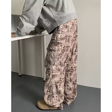 迷彩工装休闲裤男女韩版潮流高街大口袋2024冬季ins长裤K5897-P59，男装休闲裤，星座412-2