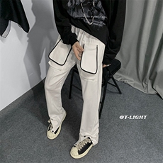 B2212023秋冬新款美式ins暗黑高街弹力工装裤LK22071-P65控88，男装休闲裤，电商B221