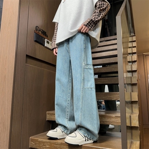 美式高街牛仔裤男春季新款直筒宽松潮流百搭帅气休闲裤J8085-P50图片