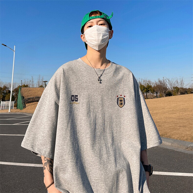 抖音得物二开现货220克夏装重磅美式高街宽松短袖t恤MT286,男装T恤,电商A486-1
