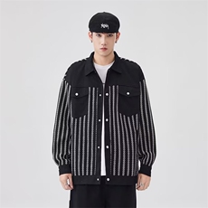男士夹克春秋季宽松潮流翻领外套青年痞帅夹克衫上衣服5144P72，男装夹克，星座410-2