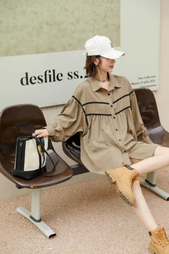 爱美欧，秋装现货韩版撞色衬衣，其它，爱美欧