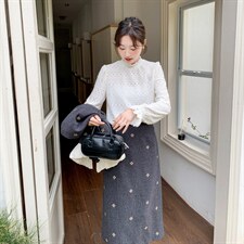 新款小香风马甲半身裙三件套5545P205K328，女装套装/套裙，2C176