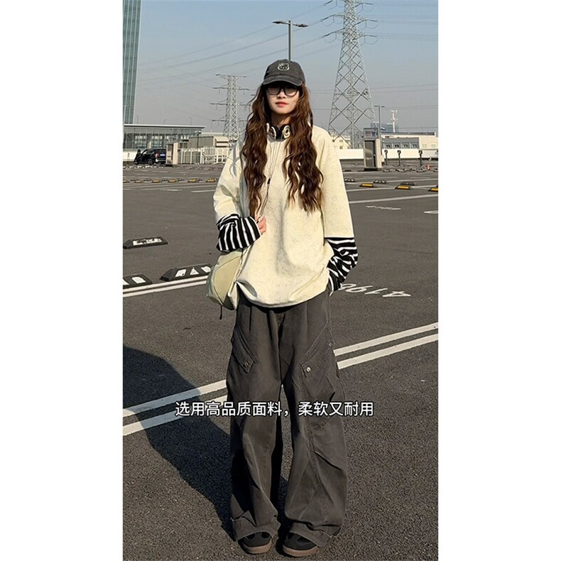 2026春季新款C7064-TP3558美式高街设计感假两件休闲卫衣男,男装卫衣,电商A102
