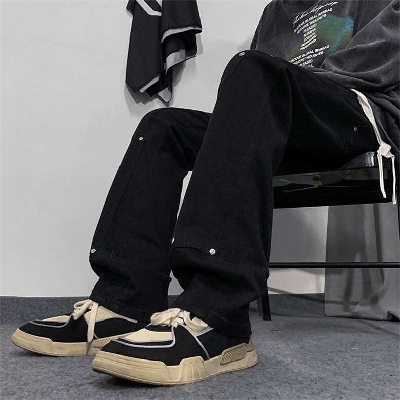 B2212023秋冬新款美式ins高街小众铆钉牛仔裤LK22021-P60控78,男装牛仔裤,电商B221