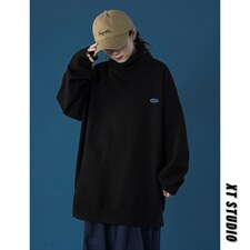 秋季新款百搭休闲套头毛衣纯色高领针织衫潮牌中性风A125-058-P50图片