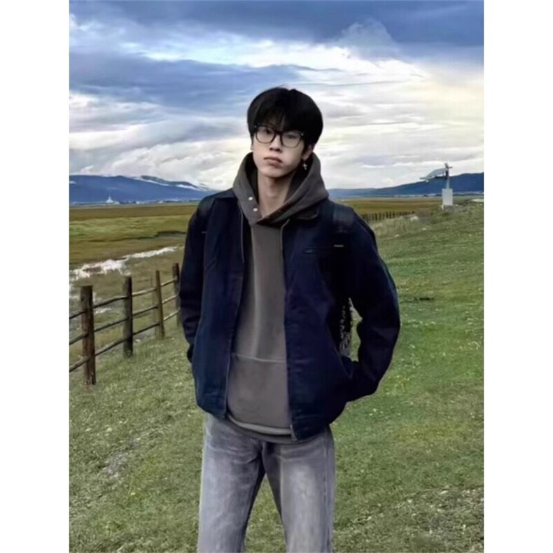cleanfit短款正肩工装外套男春秋款美式复古水洗高警官底特律夹克,男装夹克,星座908-1