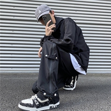 冬季新款加绒加厚冲锋裤潮流高街微喇裤B315-K23377JR-P60控78，男装休闲裤，电商B315