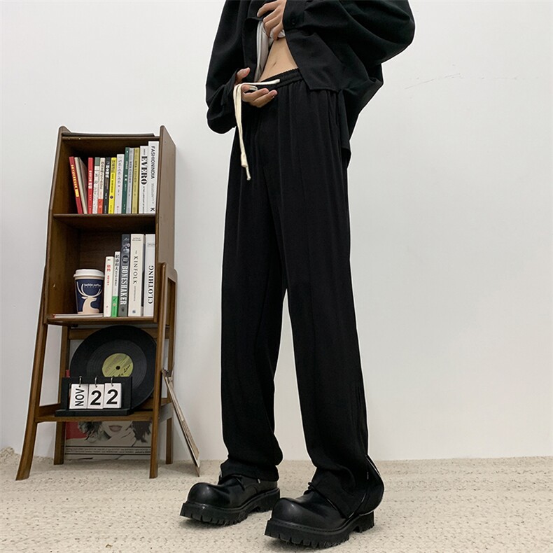 直筒西裤男2025春夏新款ins潮流运动阔腿宽松休闲西裤XK301-P50,男装西裤,电商A178