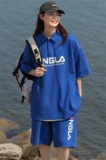2024夏装青少年运动半袖套装字母印花短裤T恤男女6623-P70控价98，男装T恤，电商A441-1