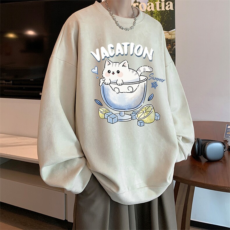 麂皮绒卫衣男大码重磅长袖t恤男JW81408-P35,男装T恤,电商A040