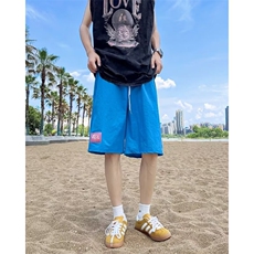 美式复古沙滩旅游五分裤透气刺绣工装休闲短裤男，男装牛仔裤，星座716-4