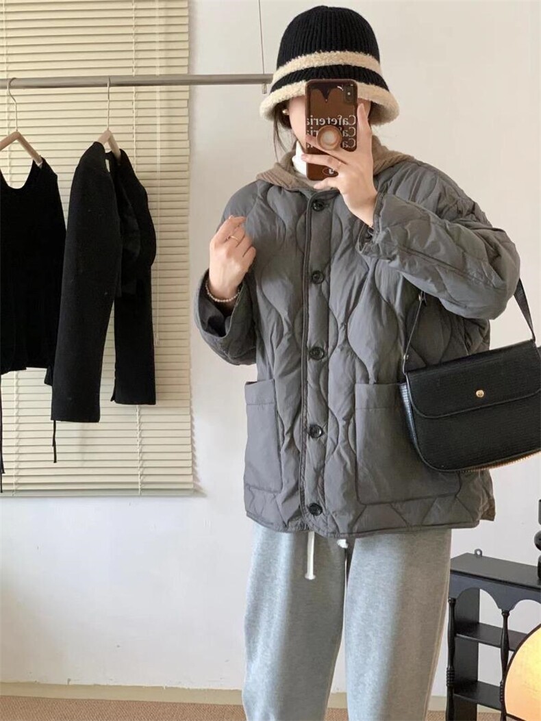 现货，休闲针织帽羽绒服，女装羽绒服，淳沐