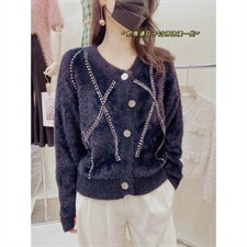 现货重工水貂毛开衫，其它，CHERRY·印