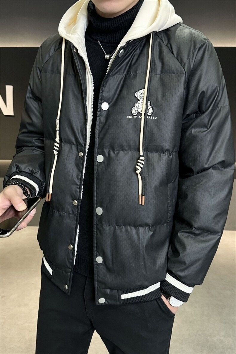 2025新款男士羽绒服假两件连帽可脱卸帽子B240-YR8063-P215,男装羽绒服,电商B240