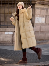 2025时尚简约加厚保暖休闲长款羽绒服，女装羽绒服，深水步