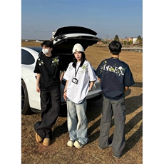 美式街头花环刺绣文字短袖T恤男女情侣夏宽重磅小众设计百搭半袖，男装T恤，星座505-2（原电商A260-1)