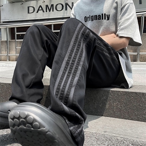 三杠条纹裤男款夏季薄款美式高街运动休闲裤直筒工装裤B8533-p35图片