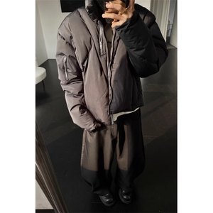 【有货】DM8211-P103美式立领解构多拉链宽松百搭棉衣棉服外套男图片