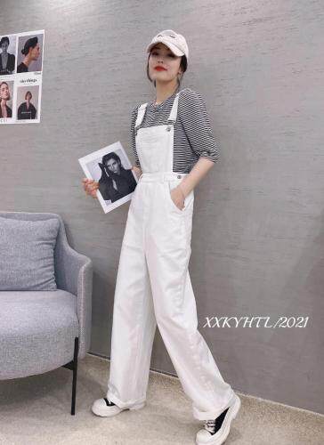 21021、条纹背带牛仔裤套装，女装牛仔裤，茜茜可依 红太狼