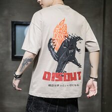 【】A003-HT1127-P28夏装新款搞怪恐龙印花圆领T恤家乐，男装T恤，电商A003