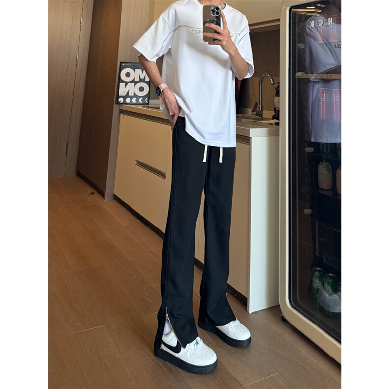 现货松紧腰冰丝修身拉链西裤休闲裤男K701-K702-K703-P45控68,男装休闲裤,星座205