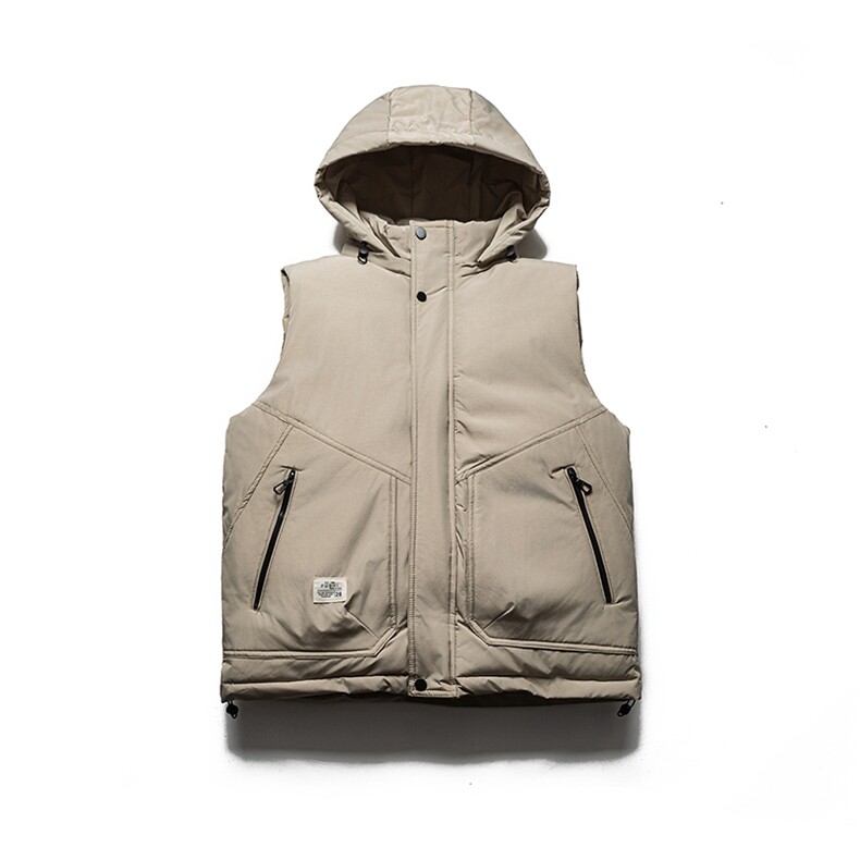 现货可拆卸帽子纯色棉马甲，男装背心/马甲，电商A105